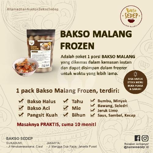 Bakso Malang Frozen menu Bakso Sedep, Amubawasasana