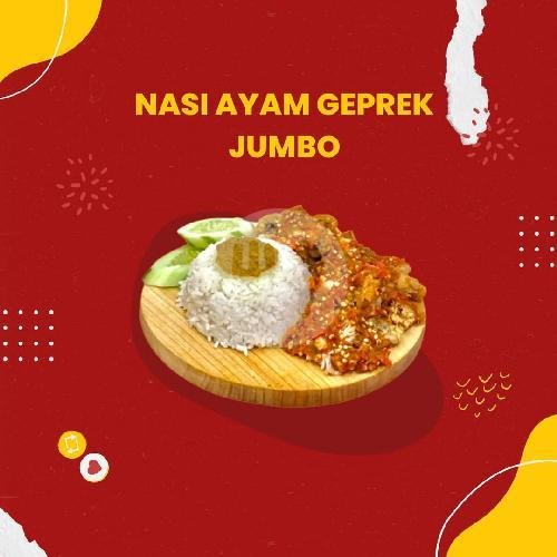 Nasi Ayam Geprek Jumbo + Fruit Tea menu Ayam Geprek Nglampang, Genteng