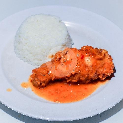 Wins Hot 2 ( Nasi + Dada/Paha Atas With Hot Chili Sauce) menu Win s Chicken (Chicken n Burger), Monginsidi