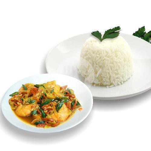 Tumis Kerang Cabe Hijau + Nasi menu Kedai Rakyat, Merjosari