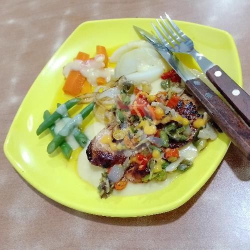 Steak Ayam Krispy BBQ menu Dapur Mbo Genduk