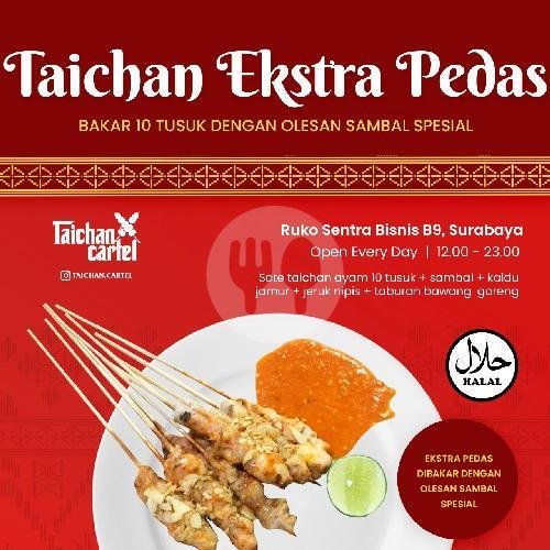 Sate Tichan Bakar Pedas Manis 10 Tusuk menu Sate Taichan Cartel