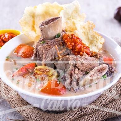 Nasi Daun Asap Kikil + Babat menu Chop Buntut Cak Yo, Plaza Ambarrukmo