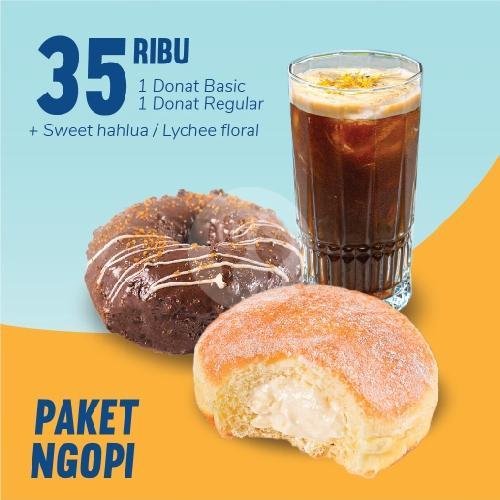Paket Donat Reguler+ Kopi Gula Aren 32K menu Dopio Donuts & Coffee, Tamansiswa