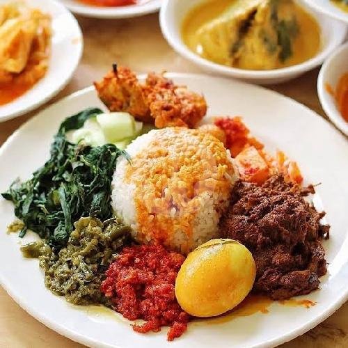 Nasi Rendang + Es Teh Manis menu Nasi Padang Puspa Minang, Paseban