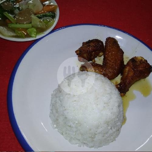 Nasi + Capcai + Bistik Ayam menu Lim Thiam Kie, Jati Baru