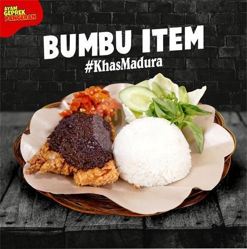 PAKET AYAM REMPAH Bumbu Item Madura menu Ayam Geprek Pangeran, Katamso