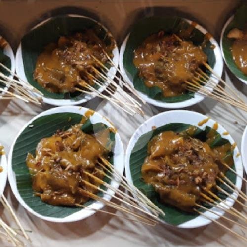 Satu Porsi 10 Tusuk Campur Tanpa Usus + 1 Ketupat menu Sate Padang MJ, Ibrahim Adjie