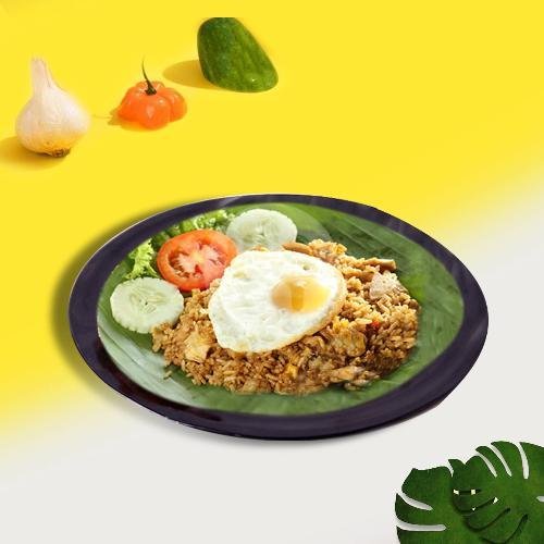 Nasi Kulit + Ayam Goreng menu Raja Nasi Kulit, warung omah 21