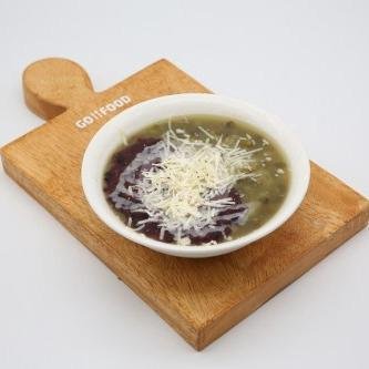 5 Bubur Kacang Ijo/Ketan Item/Campur + Susu 5 Helai Roti menu Warkop 1899, Puri Mutiara
