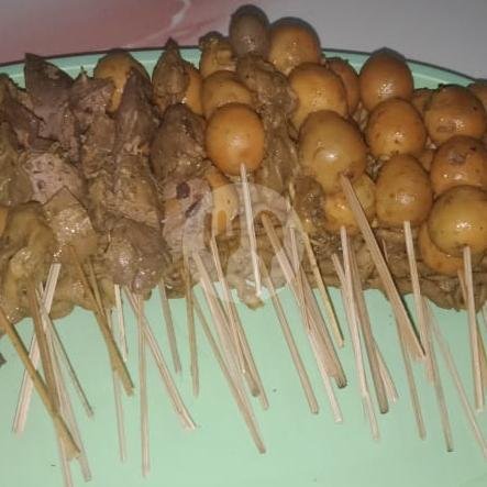 Sate ati Ayam menu Bubur Ayam Slemania, DR. Radjiman Wedyodiningrat