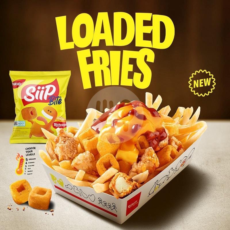 Loaded Fries Chicken Katsu menu Richeese Factory, Transmart Padang