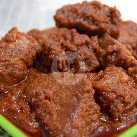 Nasi Rendang +Perkedel menu Masakan Padang Awak Juo Jagasatru, Pekalipan