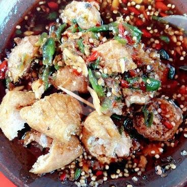 Tahu Gejrot menu Sambel Bledheg Omah Jajan Depot Adi, Karangploso