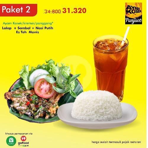 Paket 3 menu Ayam Kosek Panjiwo, A Yani