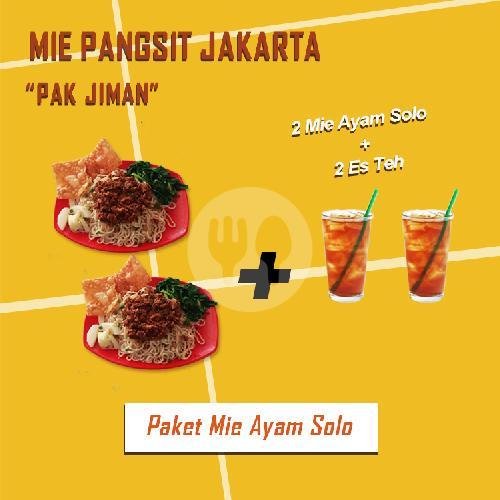 Mie Ayam Solo menu Mie Pangsit Jakarta Pak Jiman, Tenggilis Raya
