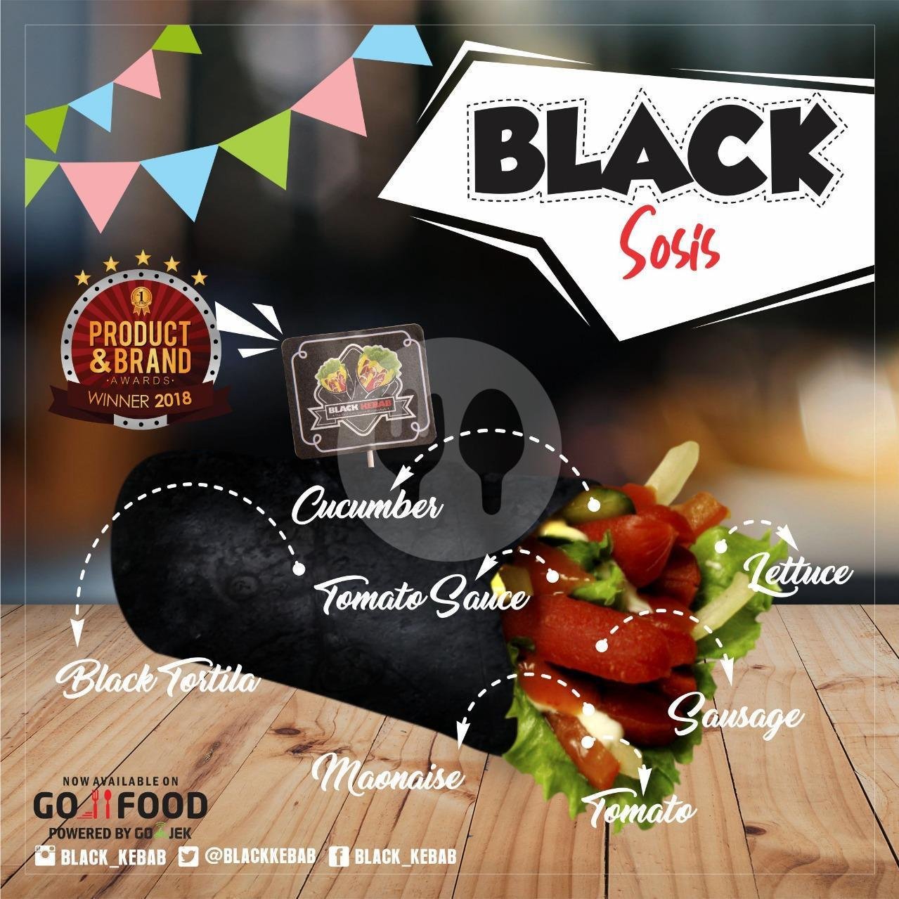 Black Kebab Full Beef Free Oregano menu Black Kebab, Wirobrajan