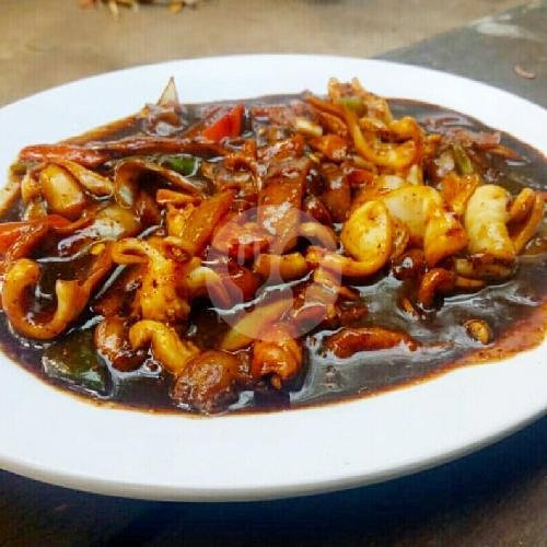 Cumi Lada Hitam menu Rumah Makan Jamur dan Seafood Joglo Tanjung, Gang Merah Putih