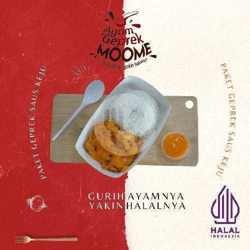 Nasi Ayam Crispy Dada + Saus Sachet menu Ayam Geprek Moome, Wonokromo