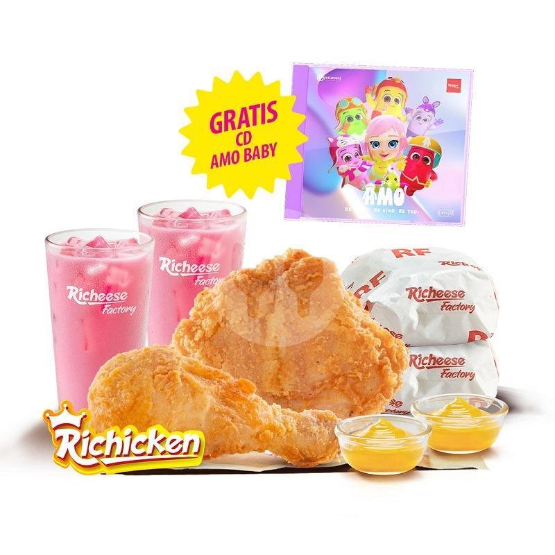 Combo 1 CD Amo Baby Fire Chicken menu Richeese Factory, Parangtritis