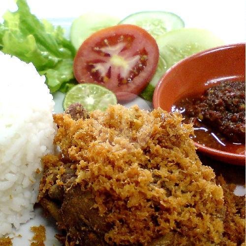 Ayam Goreng Tulang Lunak Kremes + Nasi + Lalap + Sambal - PROMO menu RM. Cikole Ayam Tulang Lunak, Sukabumi