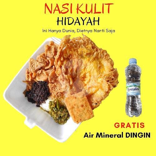 Nasi Kulit + Telor Dadar Crispy + Air Mineral menu Nasi Kulit Hidayah Seturan