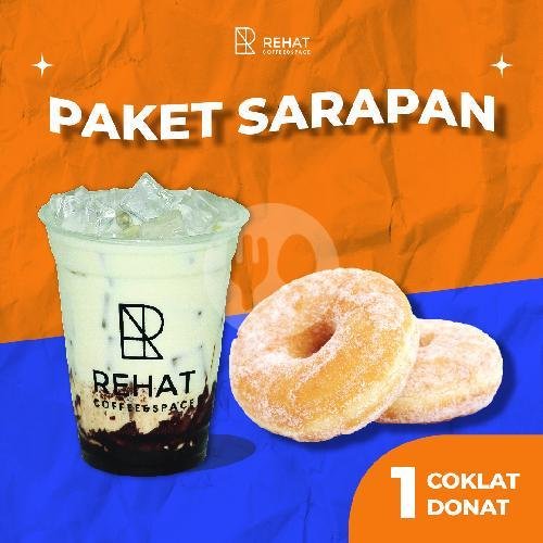 Paket Sarapan : Kopi Susu Rehatin + 2 Donat Kentang menu Kopi Rehat Coffee & Space, Kramat Jati