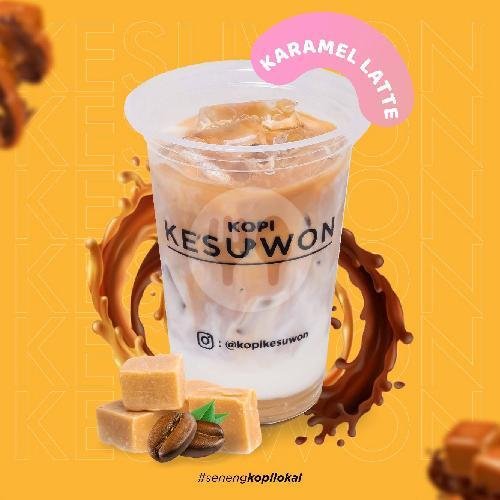 Es Hazelnut Latte menu Kopi Kesuwon, Jember