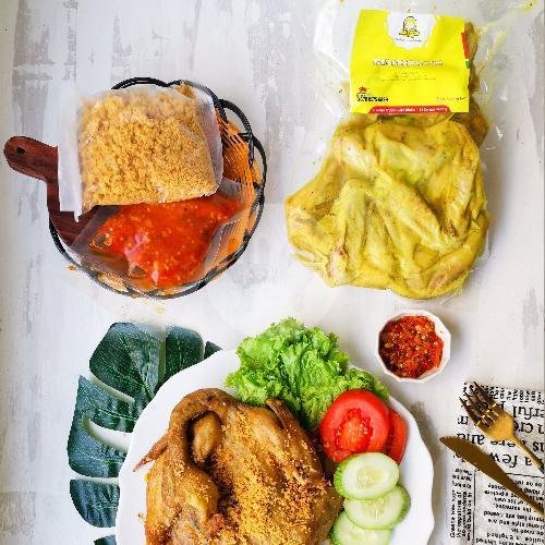Ayam Geprek Rendang Telur Nasi Kuning menu Nasi Kuning Plus Plus, Kelapa Kopyor