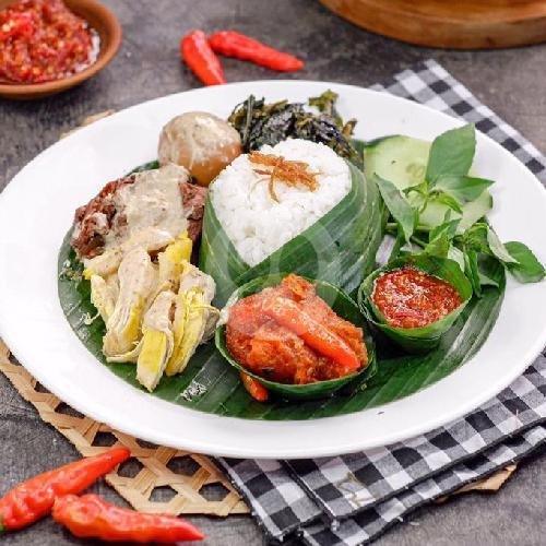 Nasi Gudeg Pecel Lunchbox menu Gudeg Bu Harman, Pepelegi