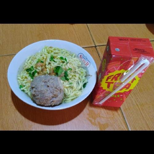 Mie Campur Bakso Urat Ekonomis + Fruit Tea / Teh Botol Sosro menu Mie Ayam Bakso Jabrig STT, PGA