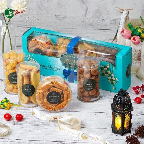 Hampers Lebaran Cookies Story Isi 3 menu Apple Donut & Bakery, Pademangan