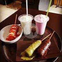 1pcs. Corndog Large + 1cup ice Melon Kult Loved menu Tea O & Corndog Mozarella, Sumbersari
