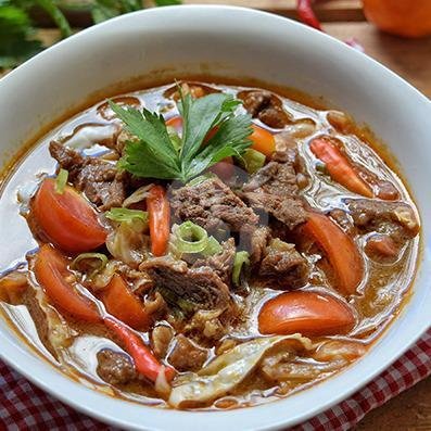 Tongseng Kambing Daging Semua Dimasak Dengan Tomat Ijo+Kol+Cabe Rawit Ijo Glondong+Rawit Merah Iris Dan Taburan Bawang Goreng menu Warung Titin Salatiga, Tongseng, Sop, Soto, Ulujami Pesanggrahan