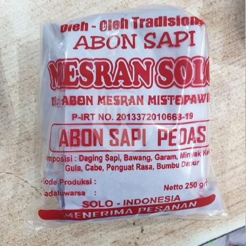 Serundeng Mesran Manis 250 Gram menu Toko oleh- oleh Abon Mesran Solo, jl kalilarangan no 71