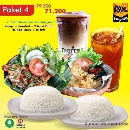 Paket 5 menu Ayam Kosek Panjiwo, A Yani