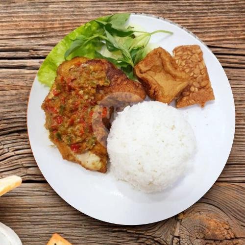 Nasi Ayam Penyet Komplit menu Ayam Bakar Teh Neng, Pesantren
