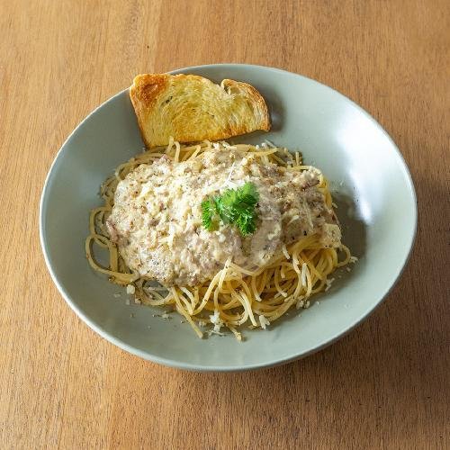 Spaghetti Carbonara menu CuppaJoe Coffee, Astana Anyar