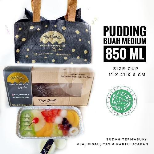 Premium Pudding Buah Large 1200Ml / D 22Cm menu Royal Salad & Pudding, Parasamya