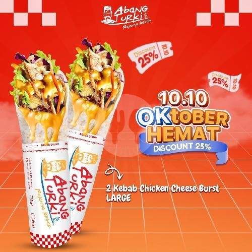 Kebab Chicken Cheeae Burst Large - Gratis Kebab Chicken Medium menu Kebab Abang Turki, Sungai Sambas