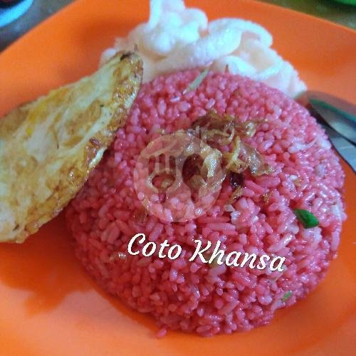 Nasi Goreng Merah Ayam menu Coto Makassar & Es Pisang Ijo Khansa, Baciro