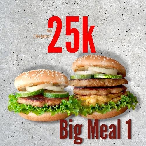 Hemat 1 ( Beef Burger + Jasmin Tea ) menu Burger OXA, Jalan Pulosari
