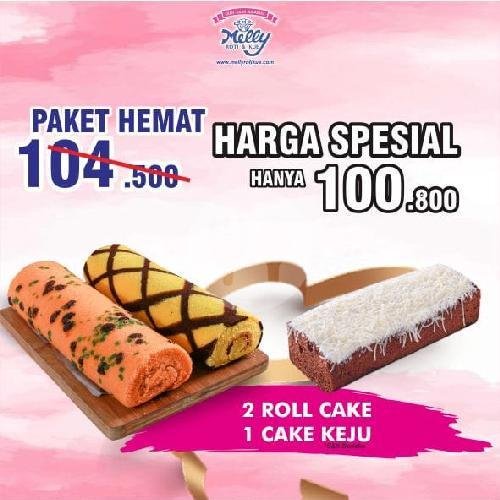 PROMO 2 ROLL + 1 TULBAND menu Melly Roti & Kue, Waru