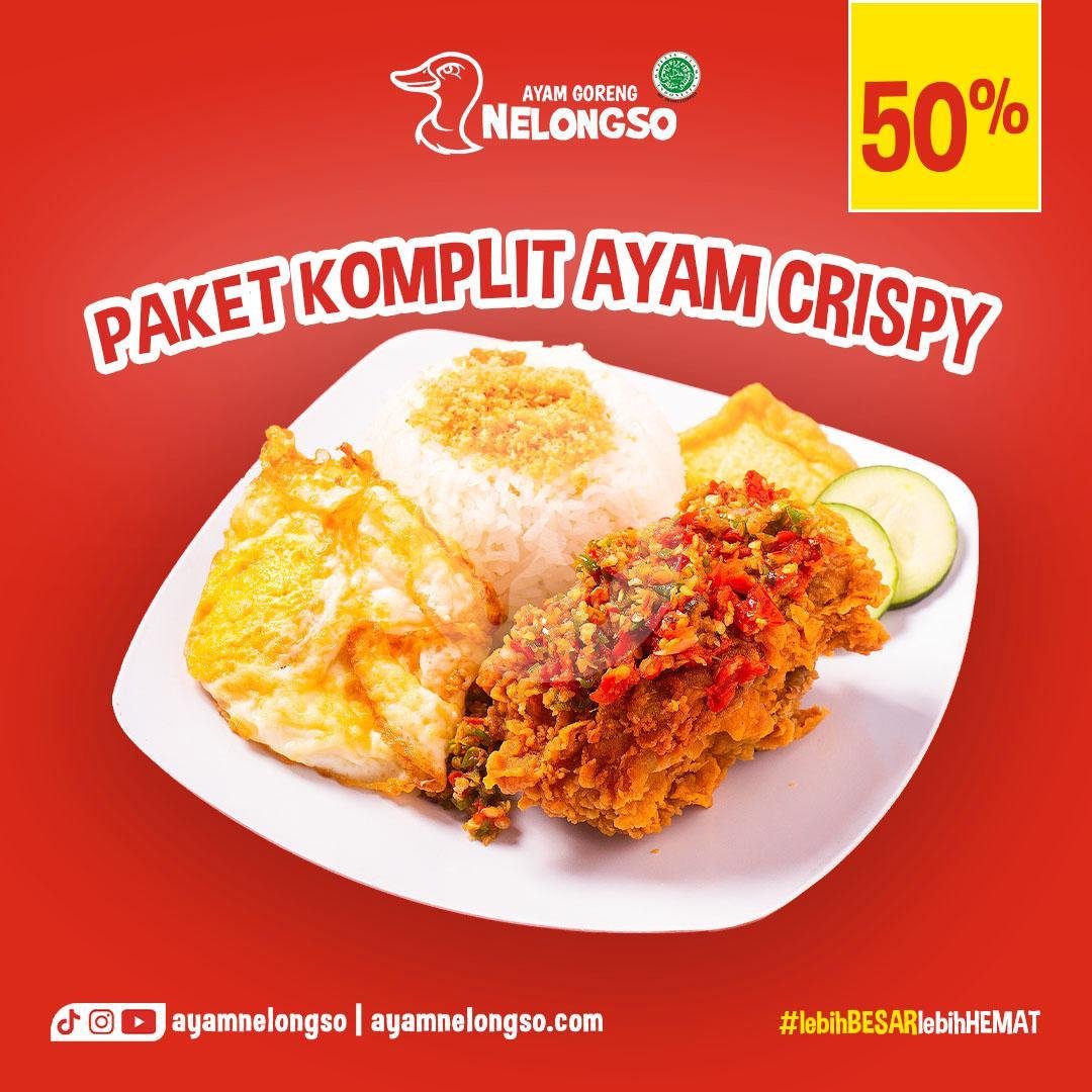 Ayam Kepruk + Nasi menu Ayam Goreng Nelongso, Sukun
