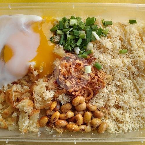 Bubur Ayam + Telur 1/2 Matang (Thinwall) menu Bubur Ayam Bang Udin, Mulyosari