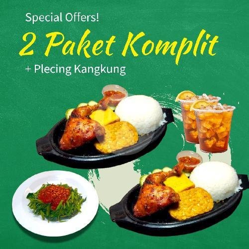 Combo Spesial 2 Paket Komplit + Plecing Kangkung menu Ayam Taliwang Gandapura, Cipamokolan