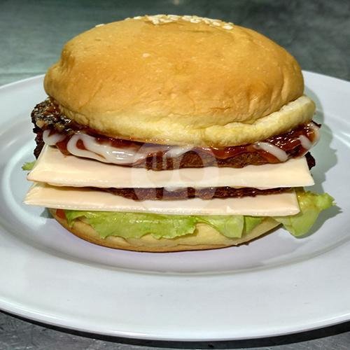 Double Beef Burger menu Donking Kebab & Burger, Condongcatur