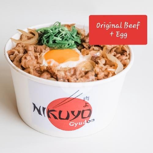 Gyudon Original Beef + Egg + Rice Bowl menu Nikuyo Gyudon, Pelda Sugiono