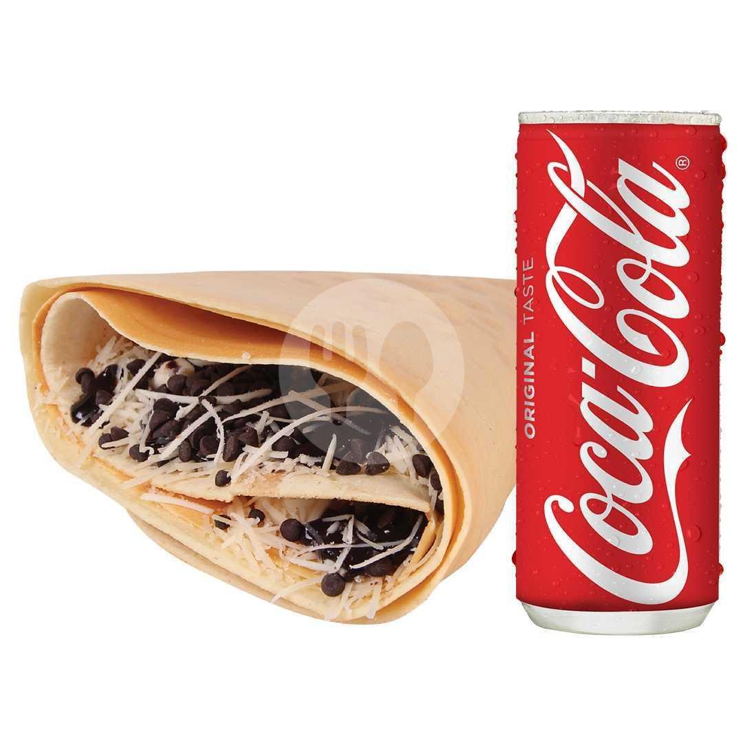 Banana Choco Cheese with Coca Cola menu Dcrepes, BG Junction