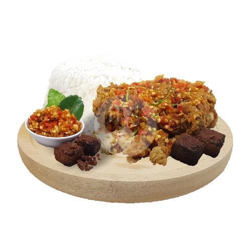 Jamur Telur Kemul + Nasi Putih menu Ayam Geprek Mr Suprek, Gresik